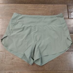 ATHLETA Women's Run With It light olive green 3.5" Athletic Shorts - S Small